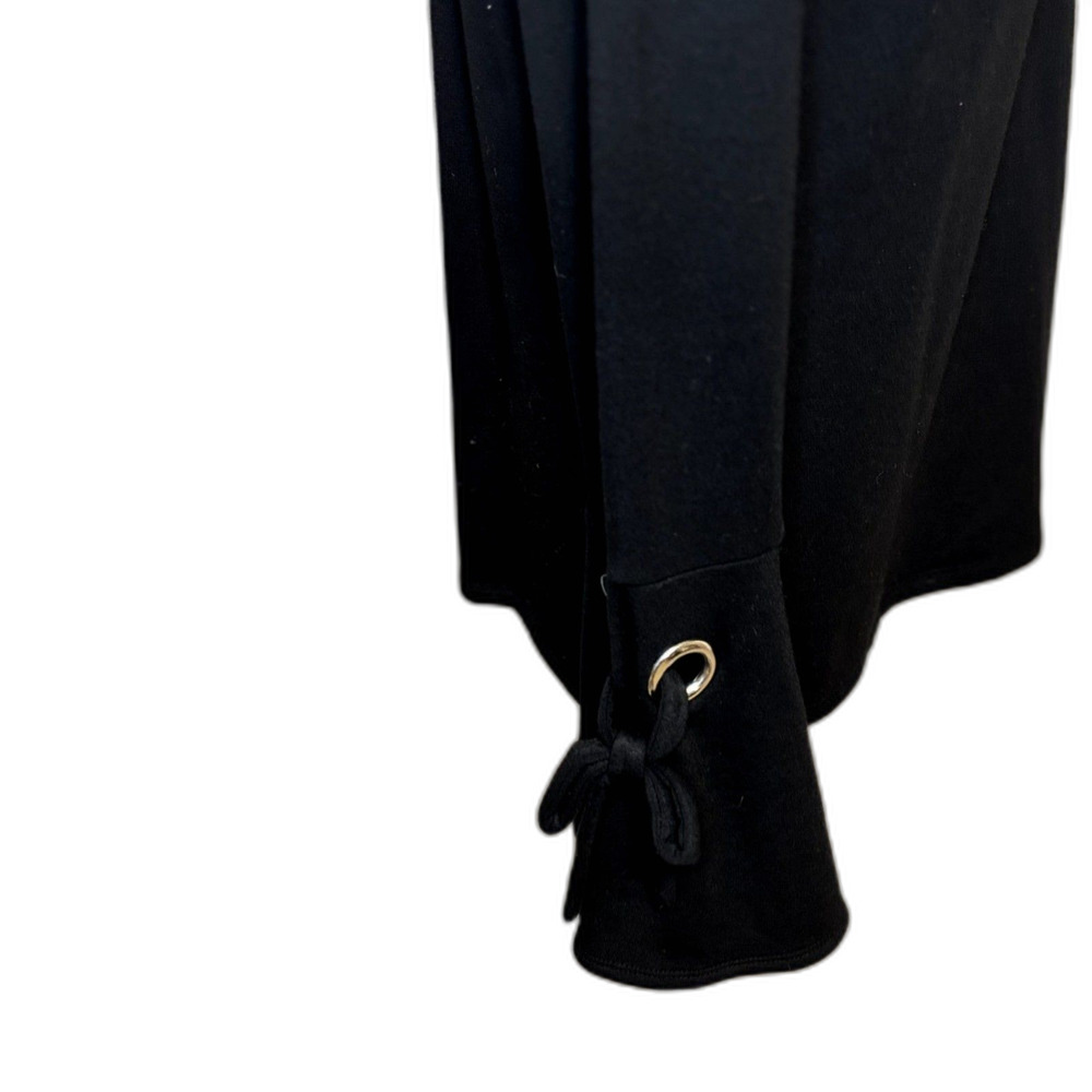 INC International Concepts Lace-Up Grommet Bell Sleeve Top Black Womens - Picture 5 of 8